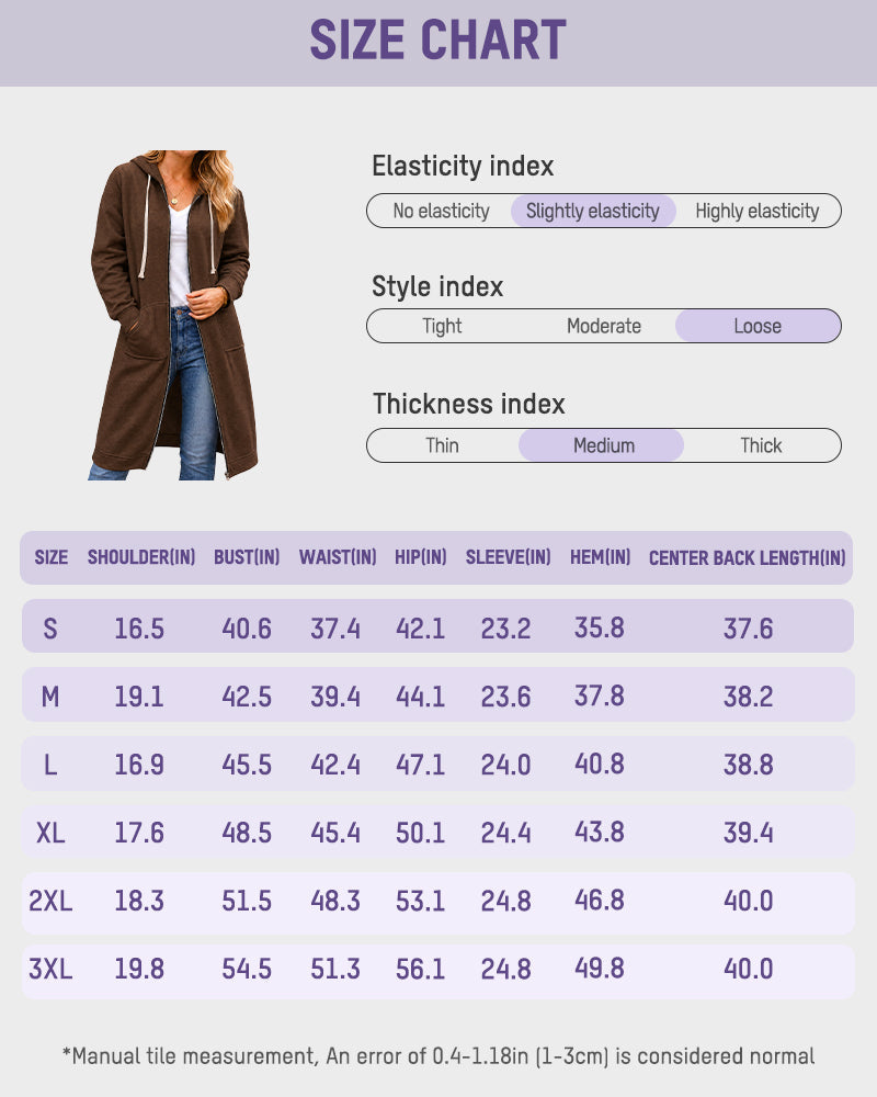 Slim-Fit Longline Zip-Up Hoodie Jacket