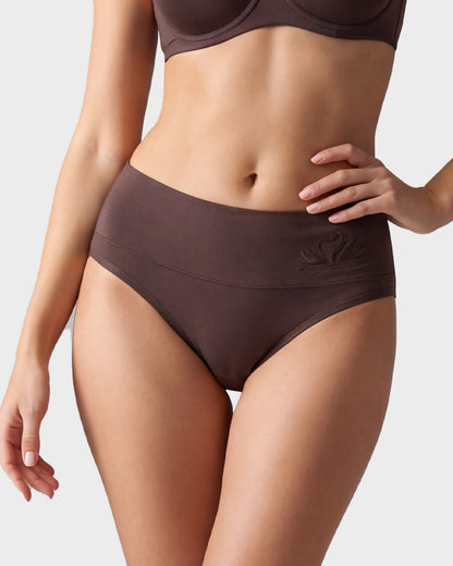 4 Pack Swan Embroidery High Waist Seamless Briefs