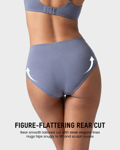 4 Pack Swan Embroidery High Waist Seamless Briefs