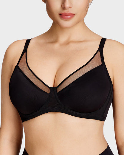 Breathable Mesh Minimizer Support Bra