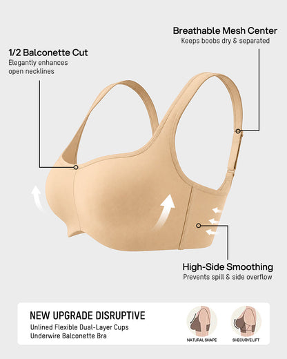 Cooling Square-Neck Balconette Underwire Bra