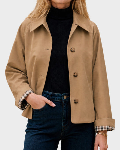Cropped Water-Repellent Classic Trench Jacket