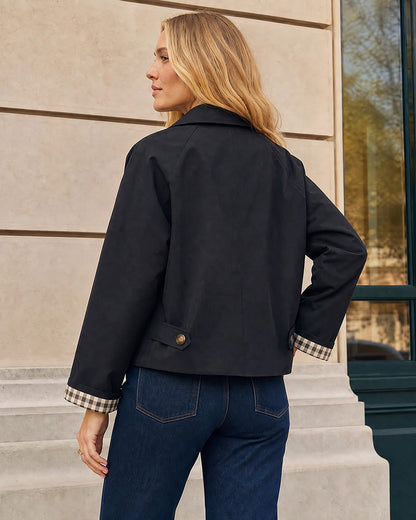 Cropped Water-Repellent Classic Trench Jacket