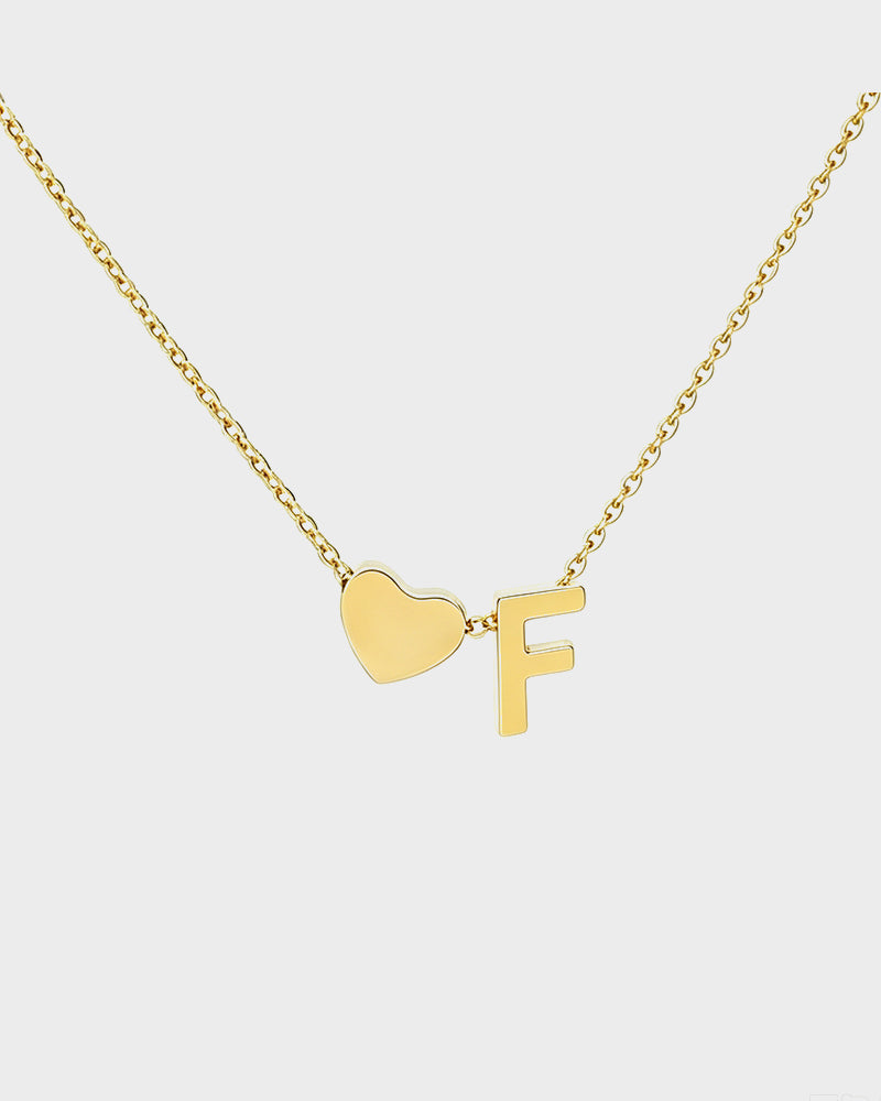 Dainty Heart Initial Necklace