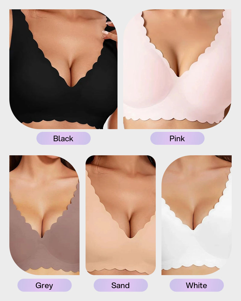 Deep V Seamless Scalloped Wireless Lift Bra