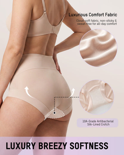 High-Waisted Double-Layer Tummy-Control Briefs(6 pack)