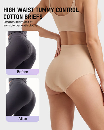 High Waist Tummy Control Cotton Briefs Multipack