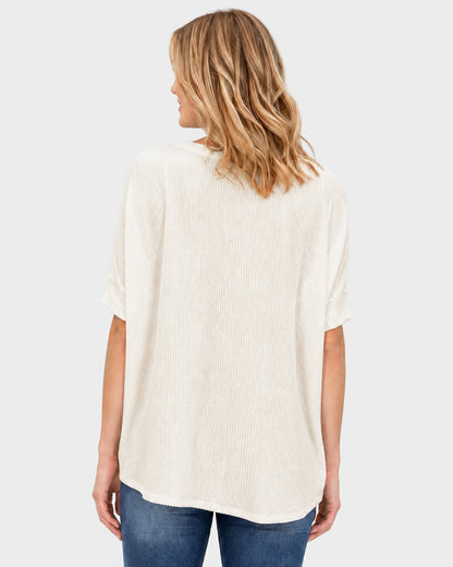 Oversized Ribbed Dolman Sleeve Top