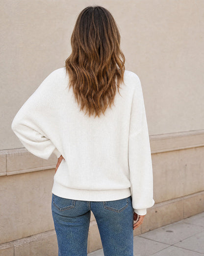Relaxed Crewneck Knit Sweater