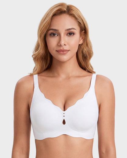 Seamless Deep-V Wireless Support Bra
