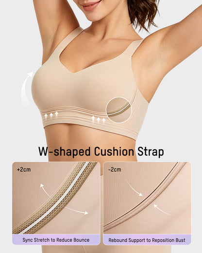 Shock-Absorbing Wireless Sports Bra for Fuller Busts