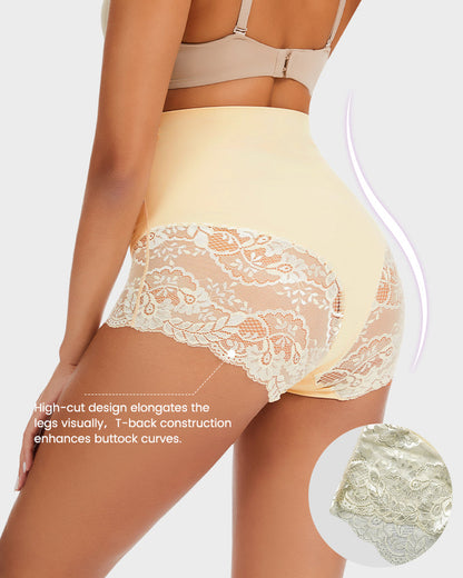 Smooth High-Waisted Sheer Lace Sculpting Brief (4 Pack)