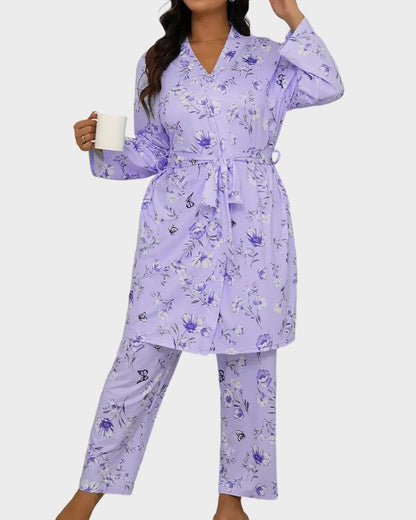 Soft & Silky 3-Piece Floral Pajama Set