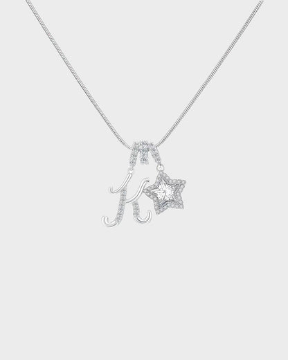 Sparkling Initial & Star Charm Necklace