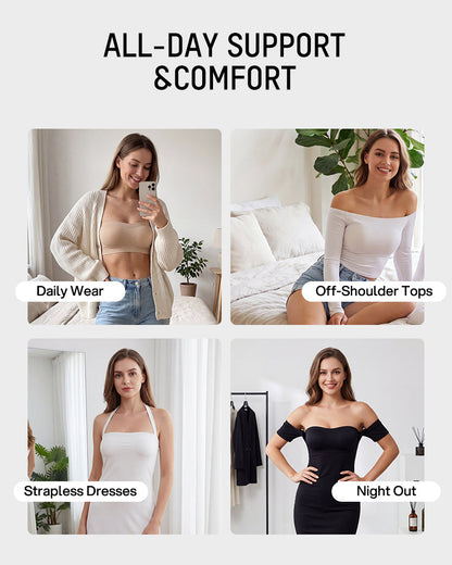 Stay‑Put Wireless Seamless Bandeau Bra