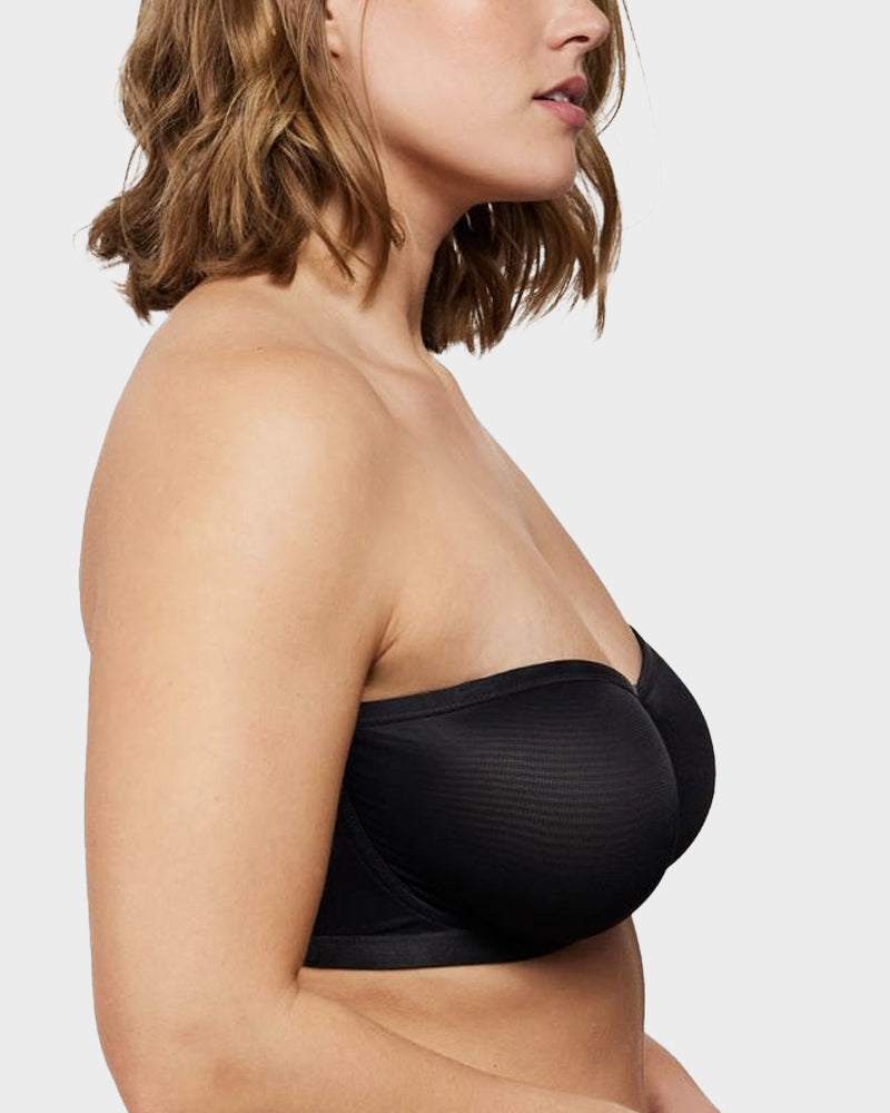 Strapless Mesh Underwire Balconette Bra