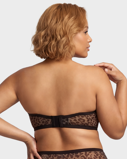 Strapless Mesh Underwire Balconette Bra