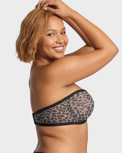 Strapless Mesh Underwire Balconette Bra