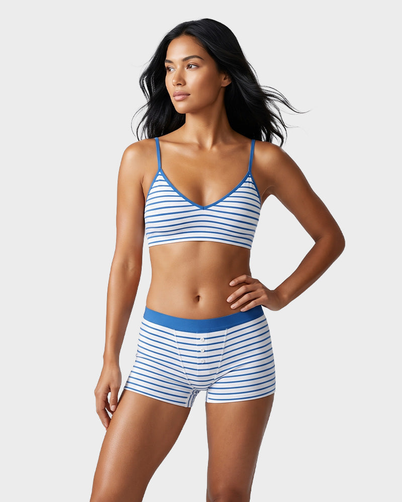 Striped Soft Breathable Boyshort Panties (5 Pack)