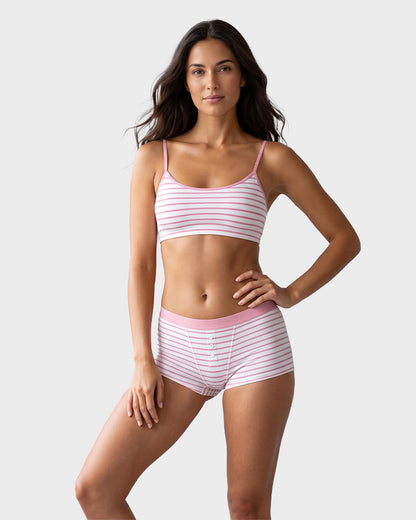 Striped Soft Breathable Boyshort Panties (5 Pack)