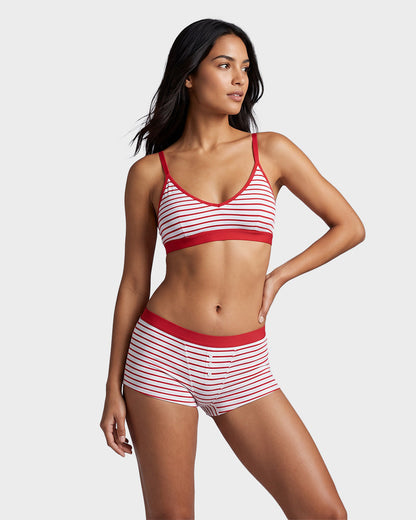 Striped Soft Breathable Boyshort Panties (5 Pack)