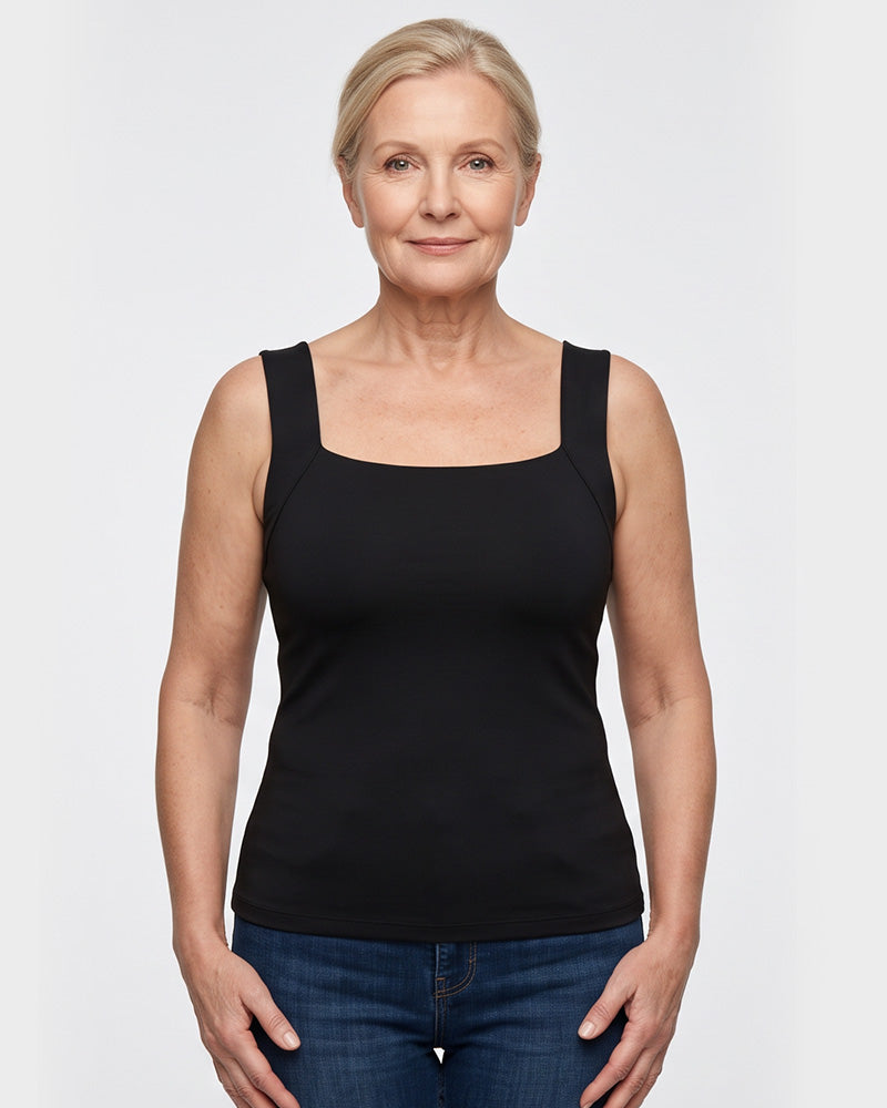 U-Neck Built-In Bra Shaping Tank Top