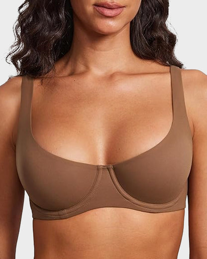 Underwire Support Seamless Unlined Balconette Bra