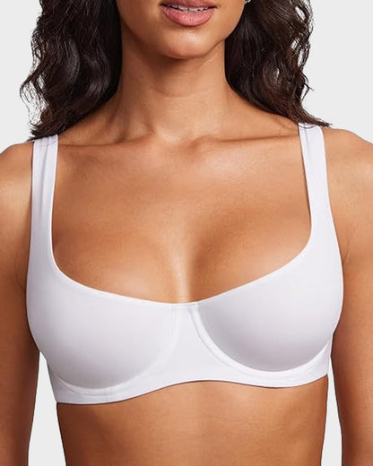 Underwire Support Seamless Unlined Balconette Bra