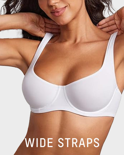 Underwire Support Seamless Unlined Balconette Bra