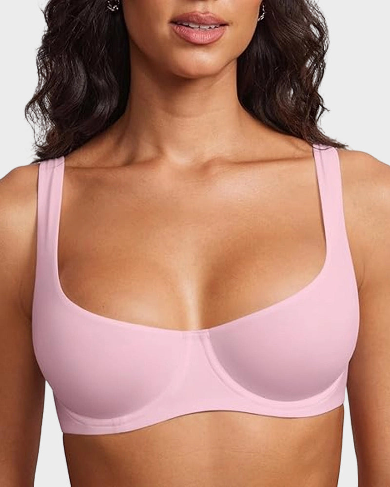 Underwire Support Seamless Unlined Balconette Bra