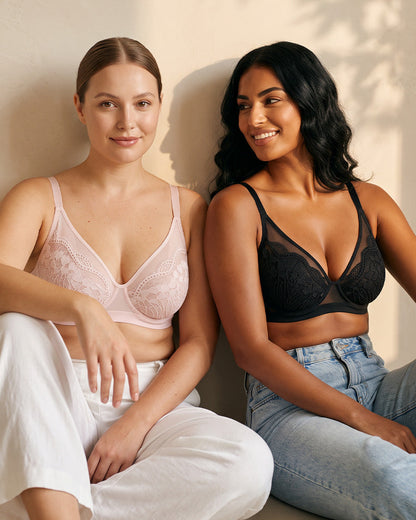 Unlined Lace Underwire Minimizer Bra