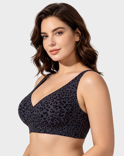 Wireless Leopard V-Neck Contour Bra Multipack