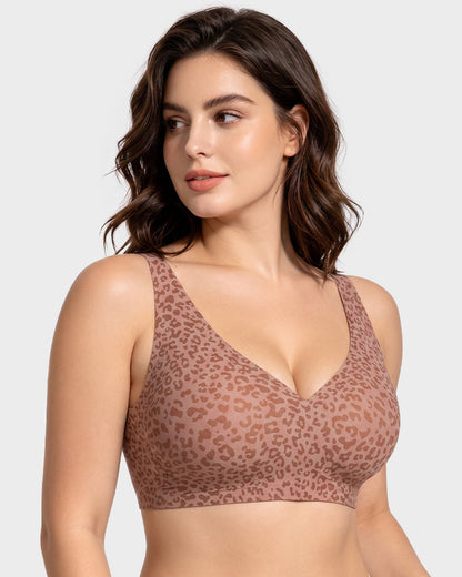 Wireless Leopard V-Neck Contour Bra Multipack