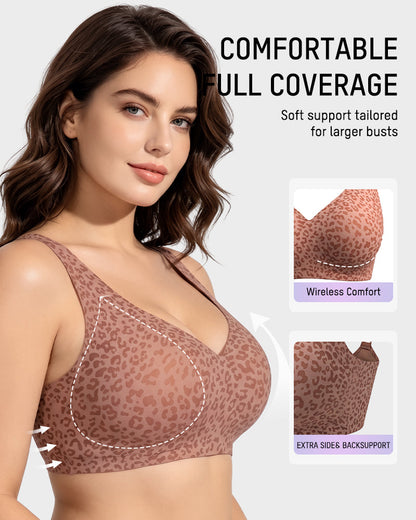 Wireless Leopard V-Neck Contour Bra Multipack